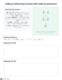 Adding and Subtracting Fractions