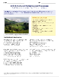 AP Human Geography Unit 3 Assessment