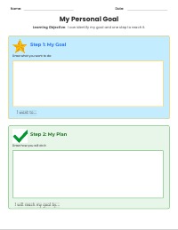 My Personal Goals Worksheet
