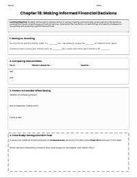Making Informed Financial Decisions Guided Notes