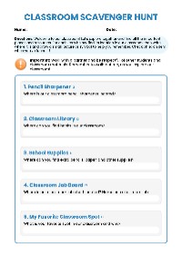 Classroom Scavenger Hunt