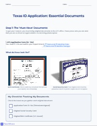 Texas DPS ID Application Requirements Checklist