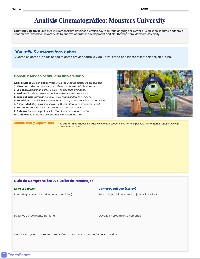 Monsters University Spanish Activity Packet