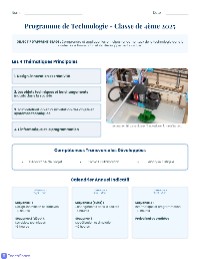 Programme de Technologie pour la Classe de 4ème