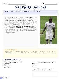 Football Player Profile: N'Golo Kanté