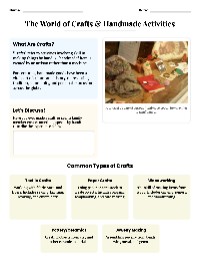 Exploring Crafts and Creativity