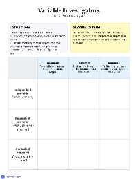 Identifying Variables Activity