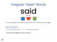 add in slides for application of the words and this is for first graders.