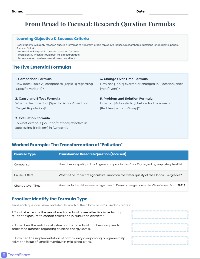 Research Question Generator Stems