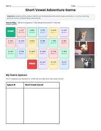Short Vowel Sound Safari Game