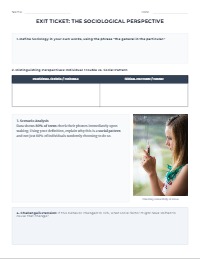 Defining Sociology Exit Ticket