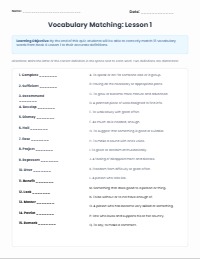Wordly Wise Book 4 Lesson 1 Quiz
