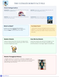 The World of Robots: A Fact File