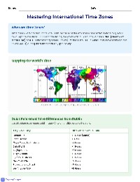 Understanding Time Zones