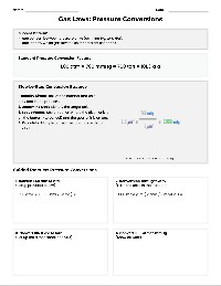 Pressure Conversions and Gas Laws