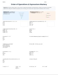 6th Grade Math Review Packet