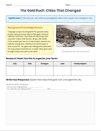 Research and Writing: Gold Rush Impacts
