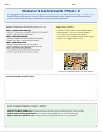 Introduction to Teaching: 32-Week Curriculum Plan