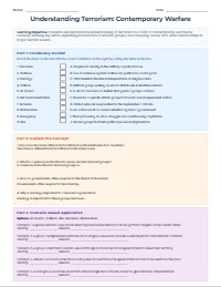 Terrorism Relearning Worksheet