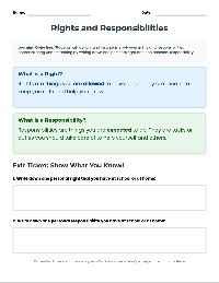 Exit Ticket: My Right & Responsibility