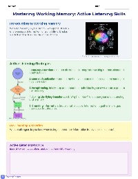 Working Memory Strategies Workshop