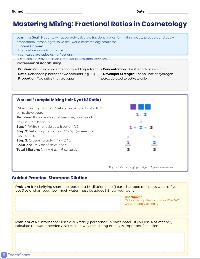 Beauty Product Dilution and Scaling Exercises