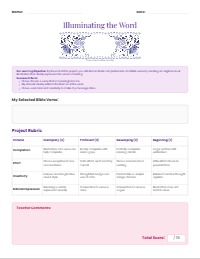 Bible Verse Illustration Project Evaluation Rubric