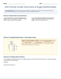 7th Grade Unit 8 Summative Study Guide