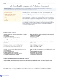 9th Grade ELA Comprehensive Diagnostic Assessment