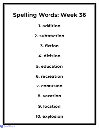 Weekly Grade 2 Spelling Word Lists