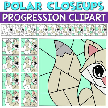 POLAR CLOSEUPS Color by Code Progression Digital Clip Art | ARCTIC FOX ...