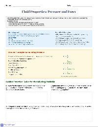 Grade 8 Fluids Test — Fluid Properties — for Kindergarten | TeachShare