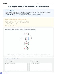 Adding Unlike Fractions Together — Fractions — for 5th Grade | TeachShare