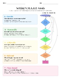 Guide to Setting S.M.A.R.T. Goals — Goal Setting | TeachShare