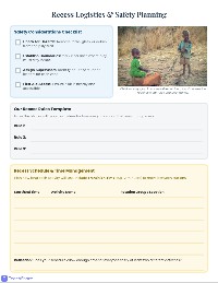 Recess Planning Worksheet — Recess Planning | TeachShare