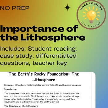 Importance of the Lithosphere Earth Systems Reading Comprehension ...