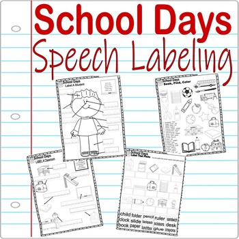 Back to School Speech Labeling Worksheets NO PREP Coloring Seek Find ...
