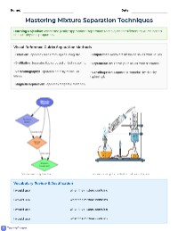 Guide to Mixture Separation Techniques — Separation Techniques | TeachShare