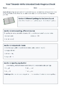 Extended Code Progress Check — Phonics | TeachShare
