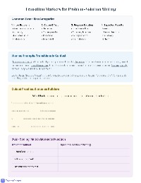 Problem-Solution Transition Markers — Writing | TeachShare