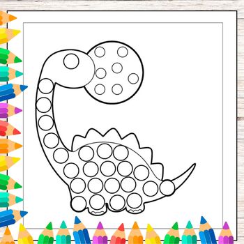 Dot Marker Coloring Pages Dinosaur [2025]