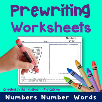 PREWRITING Practice Writing Numbers and Number Words WORKSHEETS ...