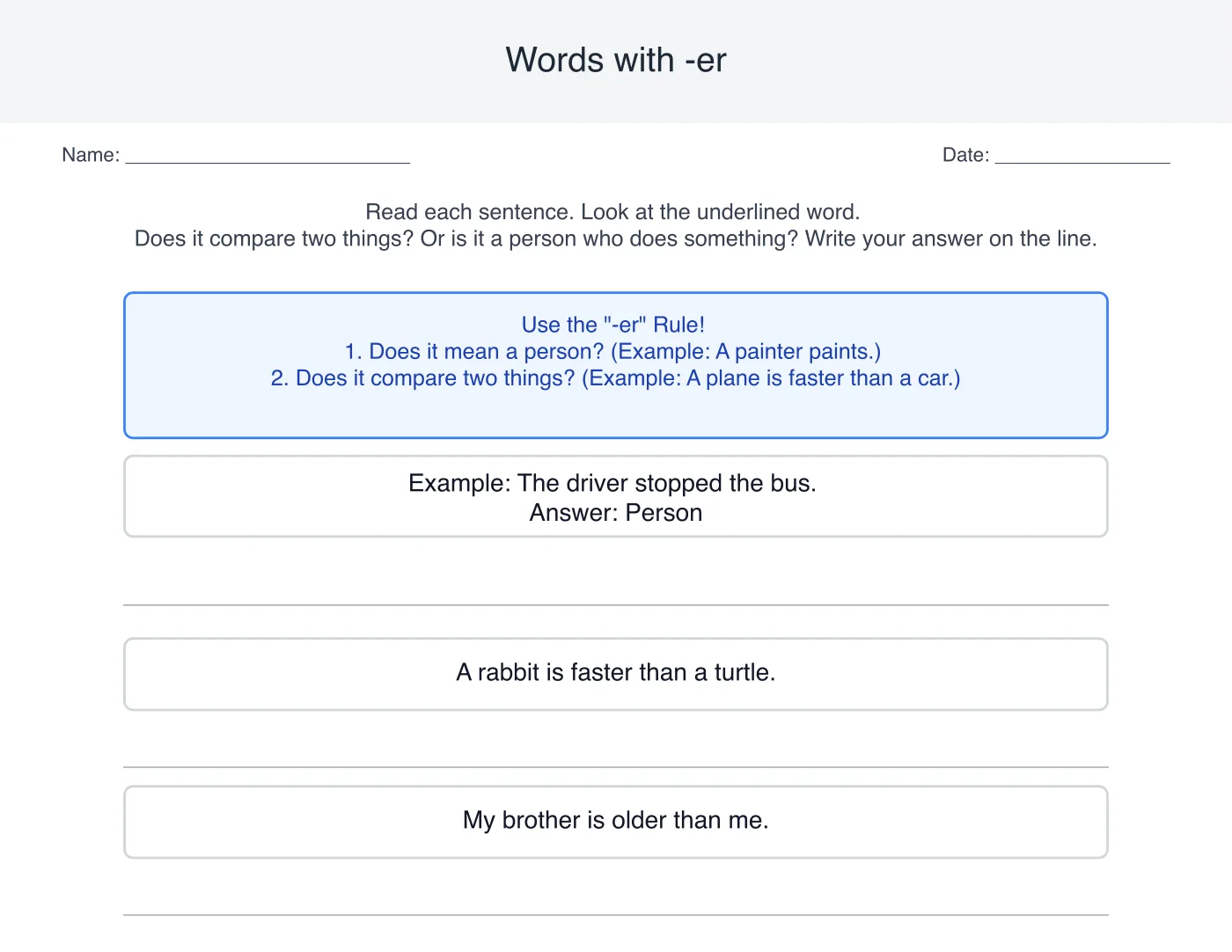 Tier 2 differentiated worksheet — page 1