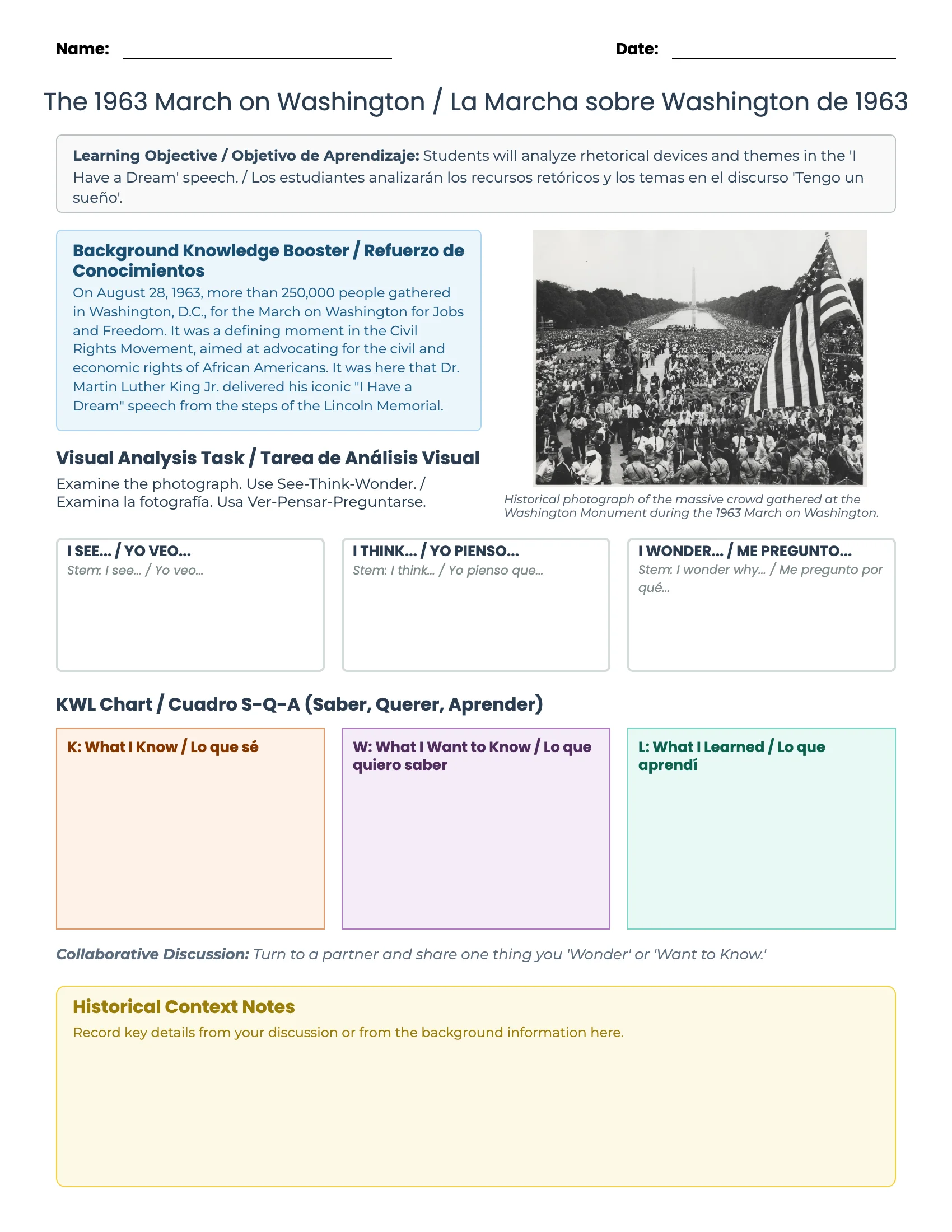 ELL-differentiated photosynthesis worksheet — page 1