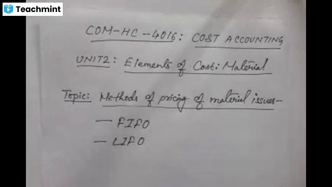 COST ACCOUNTING Lecture 20210707 HONOURS / REGULAR Class
