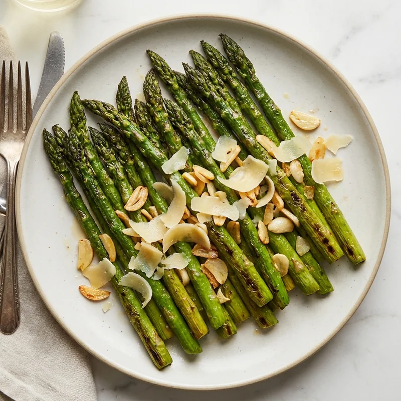 Asperges vertes grillées à l'ail et parmesan