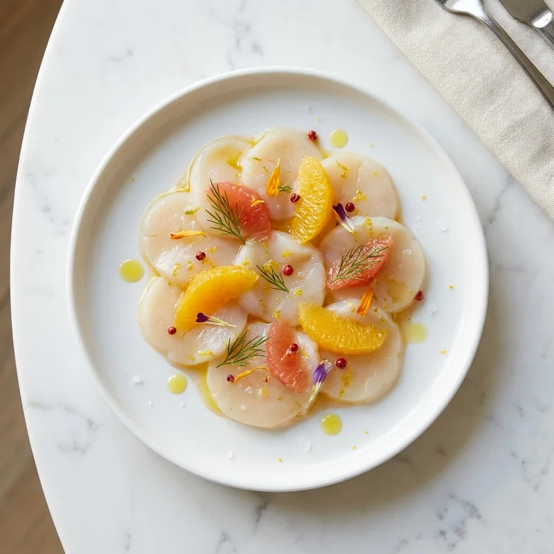 Carpaccio de Saint-Jacques aux agrumes