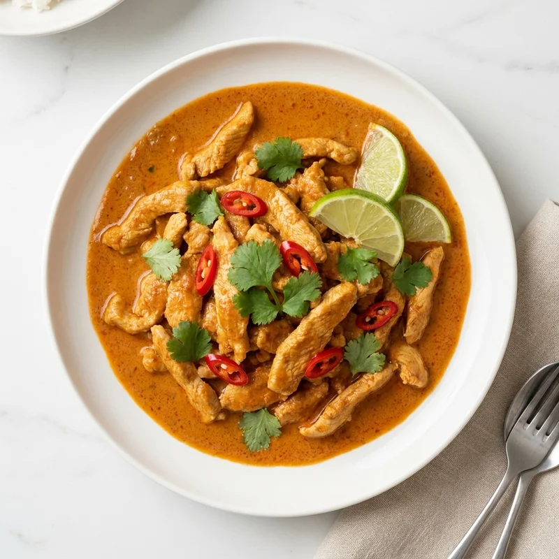 Émincé de dinde au curry rouge