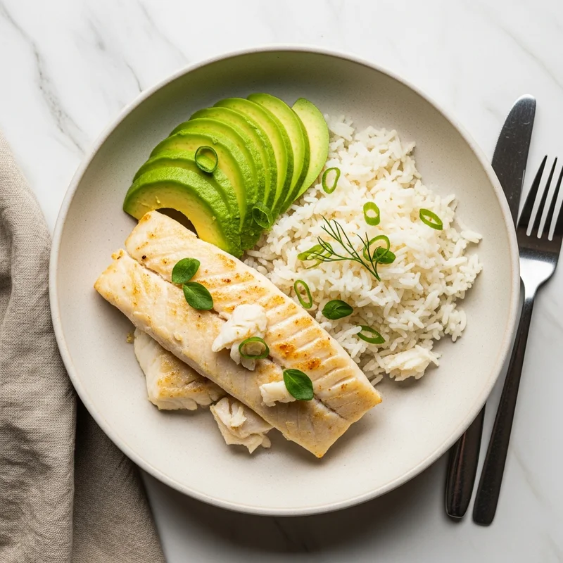 Haddock fumé avocat riz