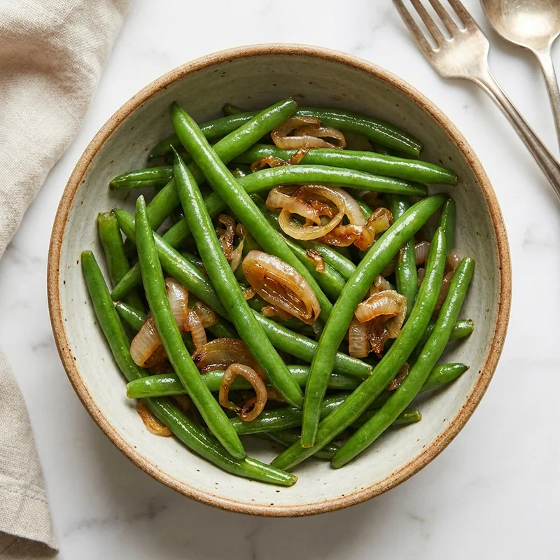 Haricots verts aux échalotes